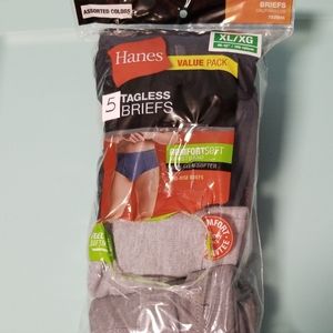 5 Hanes Briefs Tagless Size XL [40-42"] ComfortSof
